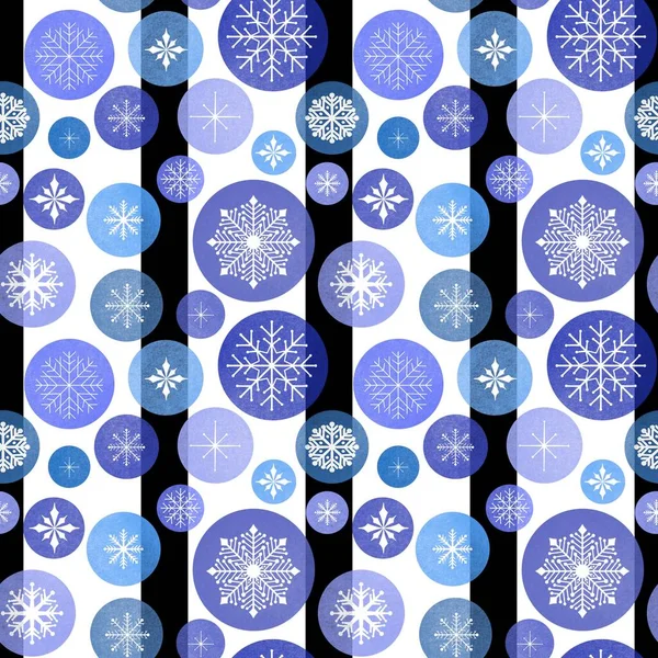 Zimní Bezešvé Noel Sněhové Vločky Vzor Pro Tkaniny Balicí Papír — Stock fotografie