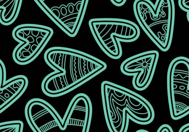 Sevgililer Günü karikatür desenleri ambalaj kâğıdı ve çocuk giysileri, kumaşlar, aksesuarlar, çarşaflar ve tekstil. Yüksek kaliteli illüstrasyon