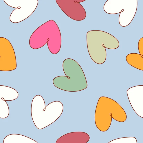 Valentinsherzen Nahtlose Cartoon Muster Für Verpackungspapier Und Kinderkleidung Druck Und — Stockfoto