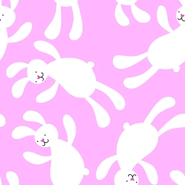 Мультфильм Кролики Бесшовные Кролики Рисунки Игрушки Упаковки Бумаги Тканей Постельного — стоковое фото