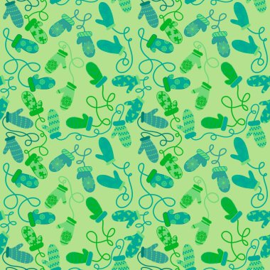 Winter warm kids gloves seamless Christmas weather pattern for wrapping paper and clothes print and accessories and notebooks . High quality illustration