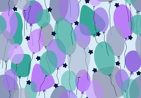Festliche Cartoon Nahtlose Luftballons Muster Zum Einwickeln Von Papier Und — Stockfoto