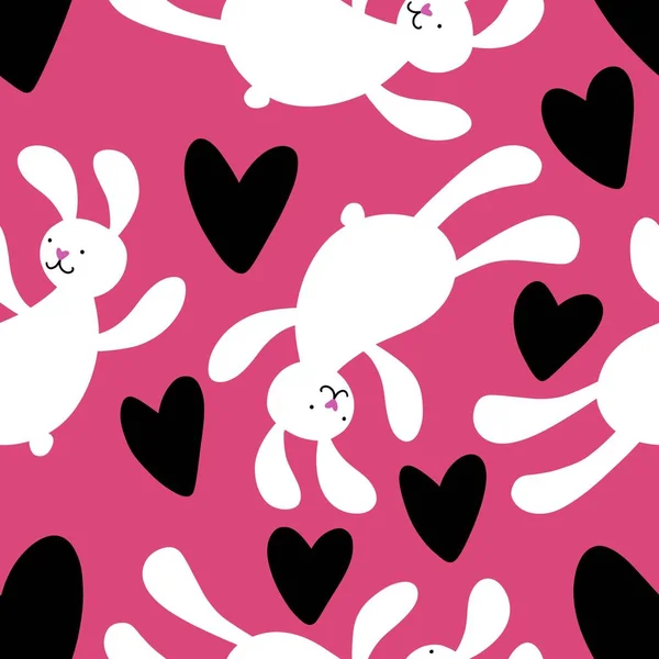 Cartoon Coniglio Senza Cuciture Coniglietti Giocattoli Modello Avvolgere Carta Tessuti — Foto Stock