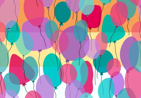 Festive Cartoon Seamless Balloons Pattern Wrapping Paper Fabrics Linens Birthday — Stock Photo, Image