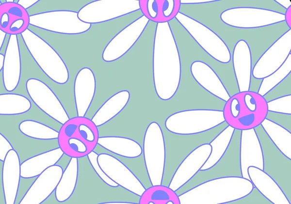 Motif Floral Abstrait Rayures Florales Sans Couture Pour Papier Emballage — Photo