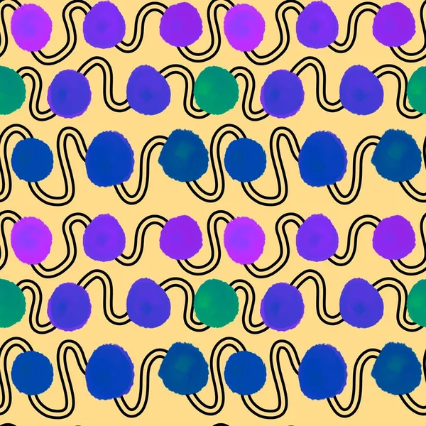 Abstrakcyjne Koło Bezszwowe Farby Akwarelowe Polka Kropki Wzór Pakowania Papieru — Zdjęcie stockowe