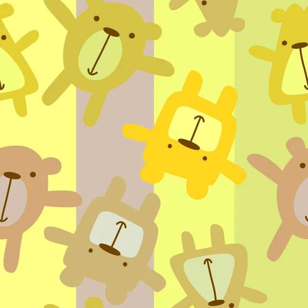 Мультфильм Игрушки Животных Бесшовные Пушистые Медведи Шаблон Упаковки Бумаги Тканей — стоковое фото