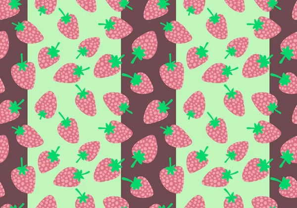 卡通夏季水果无缝制草莓图案 用于包装纸和儿童服装 包装和亚麻 高质量的例证 — 图库照片