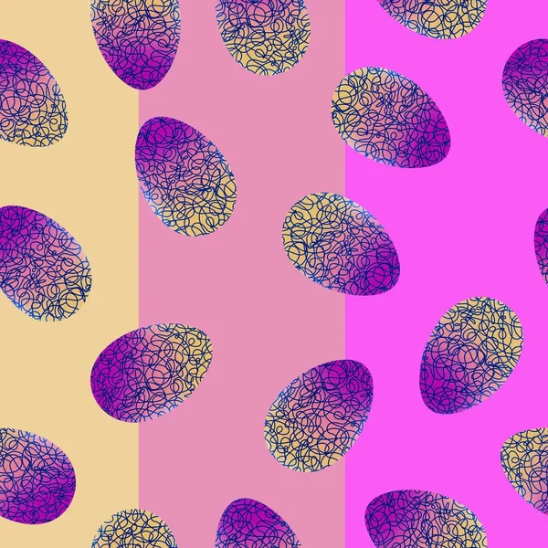 Easter eggs seamless spring pattern for kids clothes print and accessories and notebooks and wrapping paper and fabrics and kitchen. High quality illustration