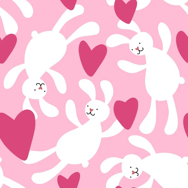 Zeichentrick Kaninchen Nahtlose Hasen Spielzeug Muster Zum Einwickeln Von Papier — Stockfoto