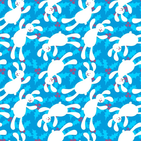 Zeichentrick Kaninchen Nahtlose Hasen Spielzeug Muster Zum Einwickeln Von Papier — Stockfoto