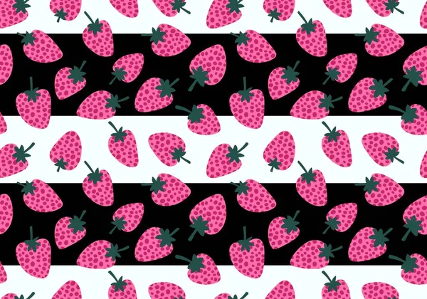 Cartoon summer fruit seamless strawberry pattern for wrapping paper and kids clothes print and fabrics and linens and packaging and linens. High quality illustration