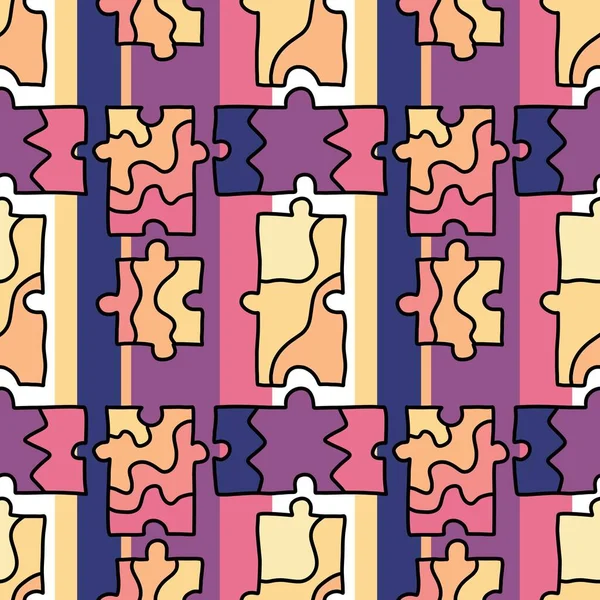 Cartoon seamless puzzles game toys pattern for kids clothes print and wrapping paper and linens and festive packaging. High quality illustration
