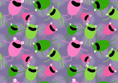 Çizgi filmlerdeki kusursuz kurbağa desenli ambalaj kağıtları çocuk giysileri, kumaşlar, çarşaflar ve şenlikli ambalajlar. Yüksek kaliteli illüstrasyon