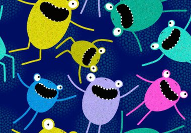 Çizgi filmlerdeki kusursuz kurbağa desenli ambalaj kağıtları çocuk giysileri, kumaşlar, çarşaflar ve şenlikli ambalajlar. Yüksek kaliteli illüstrasyon