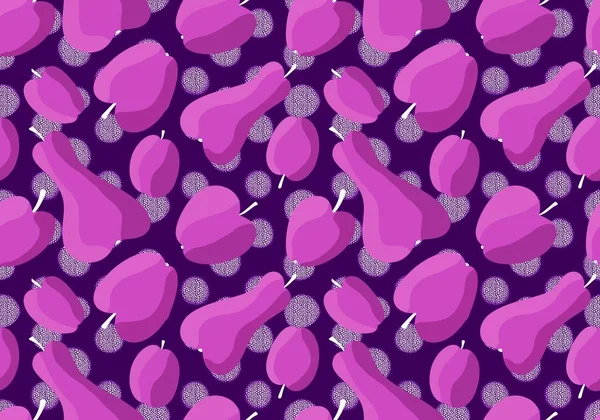 Çizgi film hasadı elmalar, armutlar ve erik desenleri kağıt, kumaş, çarşaf, ambalaj ve çocuk giysileri baskısı ve mutfak tekstili için. Yüksek kaliteli illüstrasyon