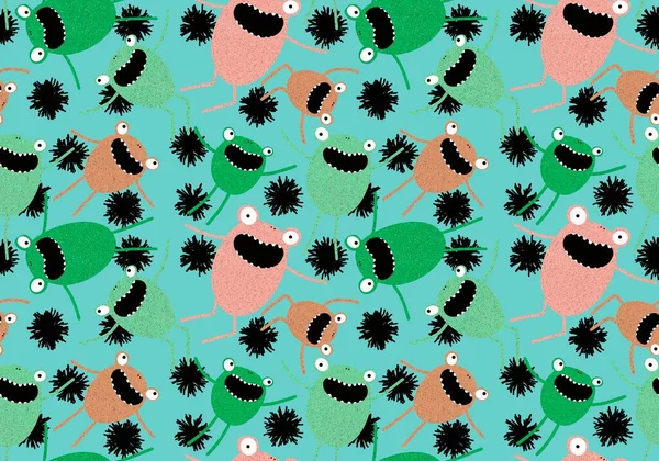 Cartoon animals seamless frogs pattern for wrapping paper and kids clothes print and fabrics and linens and festive packaging. High quality illustration