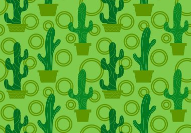Kağıt, kumaş, çarşaf, tatil aksesuarları ve çocuk giysileri baskısı ve mayo tekstili için yaz çiçeksiz kaktüs deseni. Yüksek kaliteli illüstrasyon