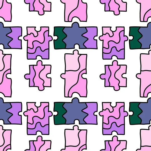 Cartoon seamless puzzles game toys pattern for kids clothes print and wrapping paper and linens and festive packaging. High quality illustration