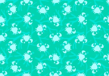 Çizgi filmlerdeki siluet hayvanlar kağıt paketlemek için kusursuz yengeç desenleri ve çocuk giysileri baskılar, kumaşlar ve çarşaflar ve şenlikli ambalajlar ve mayo tekstili. Yüksek kaliteli illüstrasyon