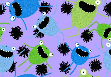 Çizgi filmlerdeki kusursuz kurbağa desenli ambalaj kağıtları çocuk giysileri, kumaşlar, çarşaflar ve şenlikli ambalajlar. Yüksek kaliteli illüstrasyon