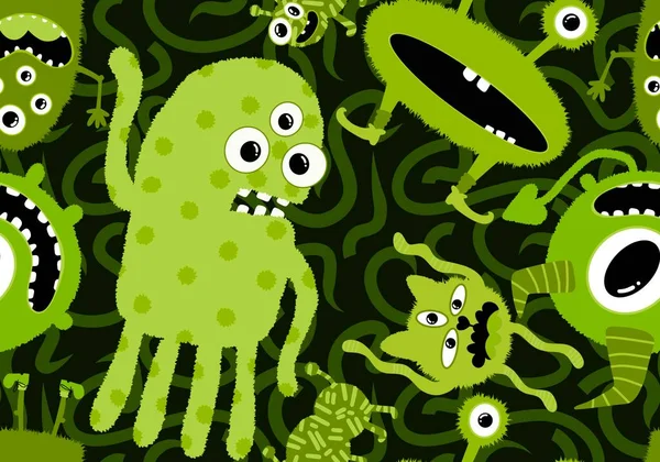 Cartoon doodle monsters seamless aliens and animals pattern for wrapping paper and fabrics and kids clothes print and linens and packaging. High quality illustration