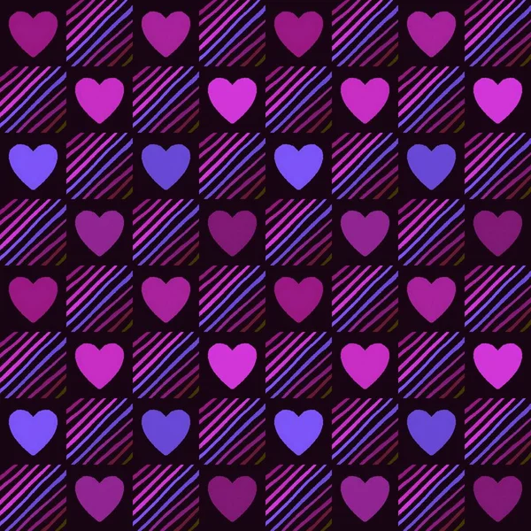 Valentines hearts cartoon pattern for wrapping paper and kids clothes print and fabrics and accessories and linens and textiles. High quality illustration