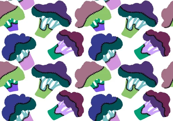 Summer cartoon vegetable seamless broccoli pattern for wrapping paper and kids clothes print and fabrics and linens and kitchen textiles. High quality illustration