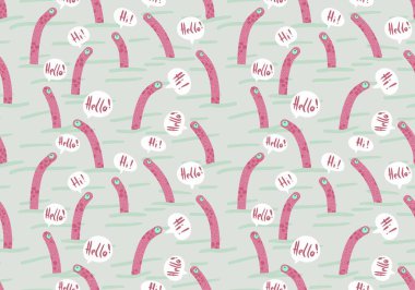 Çizgi filmlerdeki deniz hayvanları, kağıt, kumaş, çarşaf ve çocuk giysileri baskısı ve şenlik ambalajı için kusursuz benekli yılan balığı desenleri. Yüksek kaliteli illüstrasyon