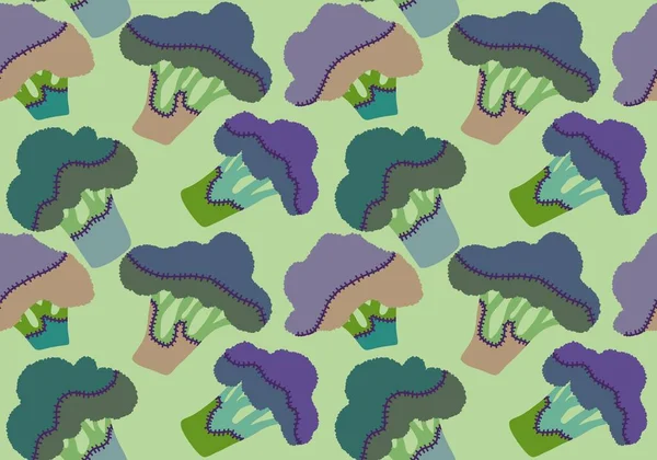 Summer cartoon vegetable seamless broccoli pattern for wrapping paper and kids clothes print and fabrics and linens and kitchen textiles. High quality illustration