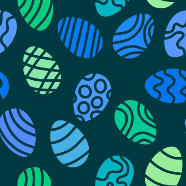 Easter eggs seamless spring pattern for kids clothes print and accessories and notebooks and wrapping paper and fabrics and kitchen. High quality illustration