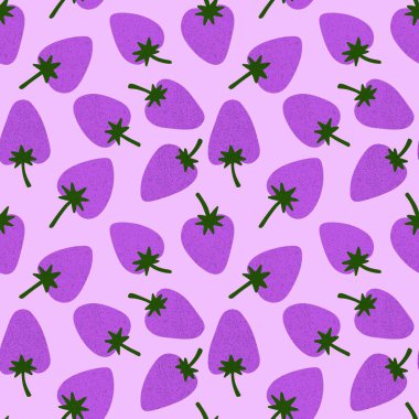 Çizgi film yaz meyveleri ambalajsız çilek deseni ve çocuk giysileri baskısı, kumaşlar, çarşaflar, ambalajlar ve çarşaflar. Yüksek kaliteli illüstrasyon