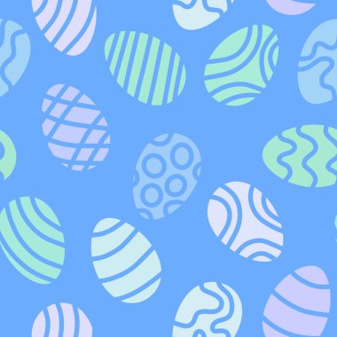 Easter eggs seamless spring pattern for kids clothes print and accessories and notebooks and wrapping paper and fabrics and kitchen. High quality illustration