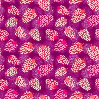 Çizgi film yaz meyveleri ambalajsız çilek deseni ve çocuk giysileri baskısı, kumaşlar, çarşaflar, ambalajlar ve çarşaflar. Yüksek kaliteli illüstrasyon