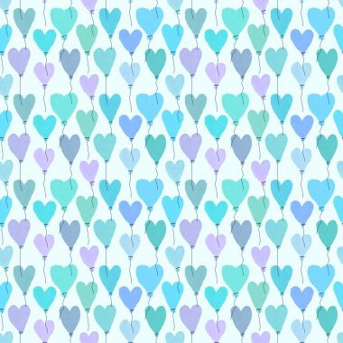 Karikatür, sevgililer günü için kalpler, hediye kutusu için dikişsiz balonlar, çocuk giysileri, kumaşlar, çarşaflar, ambalaj kağıtları ve şenlikli ambalajlar. Yüksek kaliteli illüstrasyon