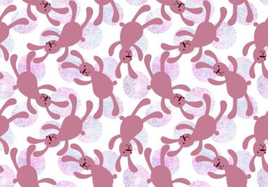 Çizgi filmlerdeki hayvanlar paskalya yumurtası ve tavşan desenli ambalaj kağıtları ve çocuk giysileri, kumaşlar, çarşaflar ve şenlikli ambalajlar. Yüksek kaliteli illüstrasyon