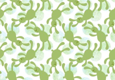 Çizgi filmlerdeki hayvanlar paskalya yumurtası ve tavşan desenli ambalaj kağıtları ve çocuk giysileri, kumaşlar, çarşaflar ve şenlikli ambalajlar. Yüksek kaliteli illüstrasyon