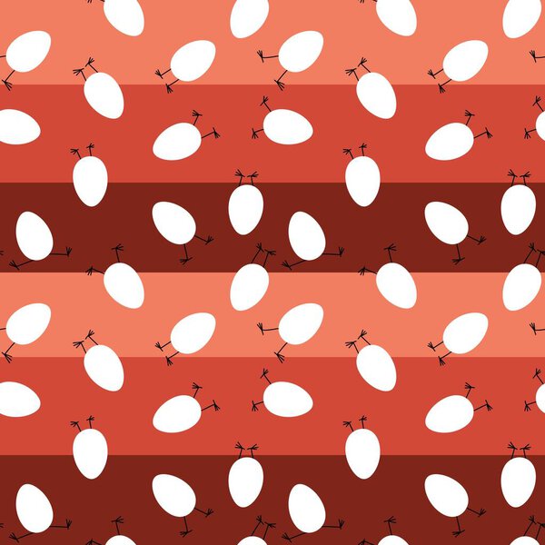 Easter cartoon eggs with legs seamless pattern for wrapping paper and kids clothes print and fabrics and linens and kitchen textiles. High quality illustration