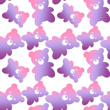 Çizgi filmlerdeki oyuncaklar kusursuz pofuduk ayı desenleri kağıt, kumaş, çocuk giysisi baskıları, aksesuarlar, anaokulu ve çarşaflar için. Yüksek kaliteli illüstrasyon