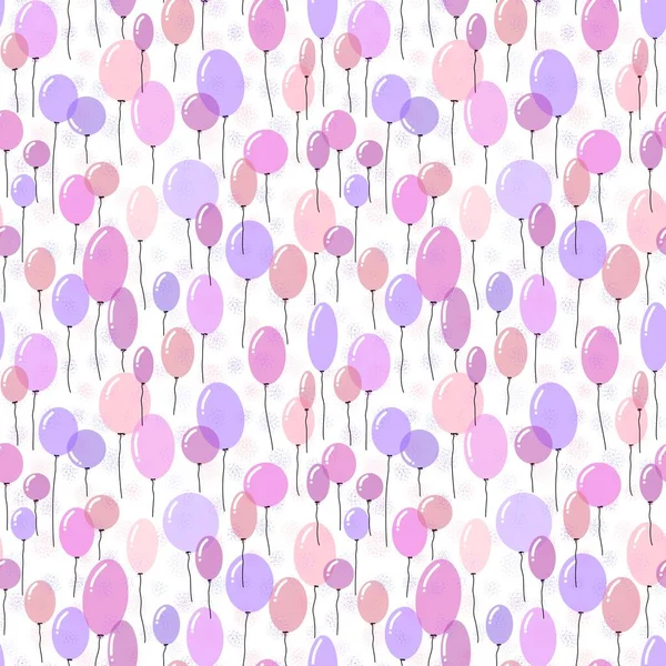 Cartoon festive balloons seamless birthday pattern for wrapping paper and kids clothes print and fabrics and linens and party packaging. High quality illustration