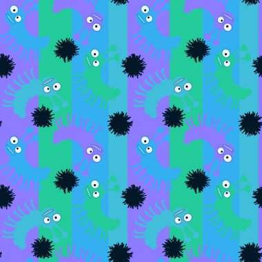Cartoon bugs seamless caterpillars pattern for wrapping paper and kids clothes print and fabrics and accessories and linens and festive packaging. High quality illustration
