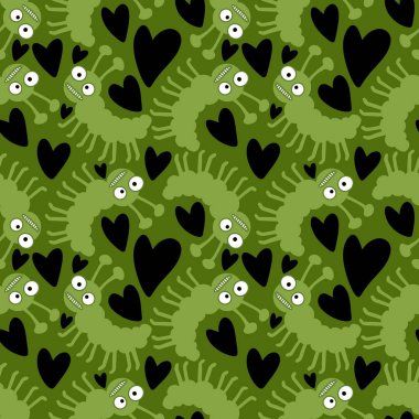 Cartoon bugs seamless caterpillars pattern for wrapping paper and kids clothes print and fabrics and accessories and linens and festive packaging. High quality illustration