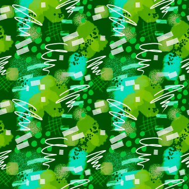 Soyut suluboya desenli ambalaj kağıdı ve çocuk giysileri baskısı, kumaşlar ve çarşaflar. Yüksek kaliteli illüstrasyon