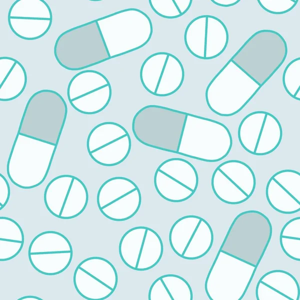 Cartoon medicine seamless pills pattern for wrapping paper and clothes print and fabrics and linens and pharmacy. High quality illustration