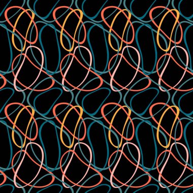 Abstract geometric seamless circle stripes ribbons pattern for wrapping paper and fabrics and linens and kids clothes print and kitchen textiles. High quality illustration