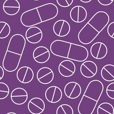 Cartoon medicine seamless pills pattern for wrapping paper and clothes print and fabrics and linens and pharmacy. High quality illustration
