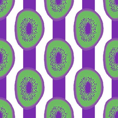 Cartoon fruit seamless kiwi pattern for wrapping paper and fabrics and linens and kids clothes print and kitchen textiles. High quality illustration