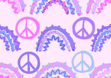 Cartoon watercolor seamless rainbow pattern for wrapping paper and kids clothes print and fabrics and linens and festive packaging and kindergarten textiles. High quality illustration