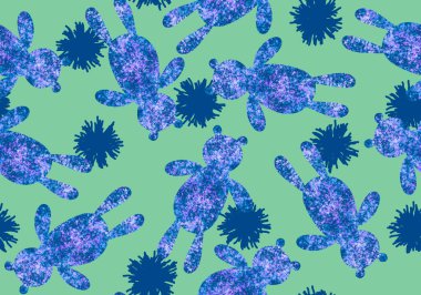 Çizgi filmlerdeki oyuncaklar kusursuz pofuduk ayı desenleri kağıt, kumaş, çocuk giysisi baskıları, aksesuarlar, anaokulu ve çarşaflar için. Yüksek kaliteli illüstrasyon