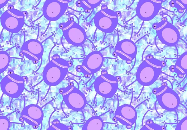 Cartoon animals seamless funny frogs pattern for wrapping paper and kids clothes print and fabrics and linens and festive packaging. High quality illustration